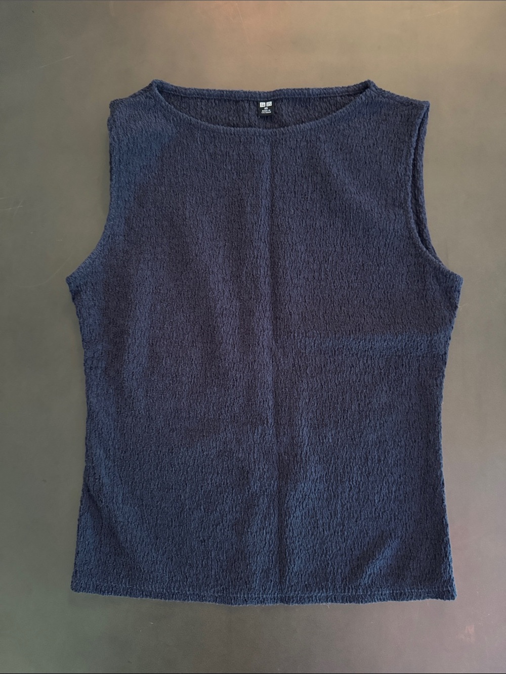 Uniqlo Dark Navy Sleeveless Textured Tank
